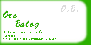 ors balog business card